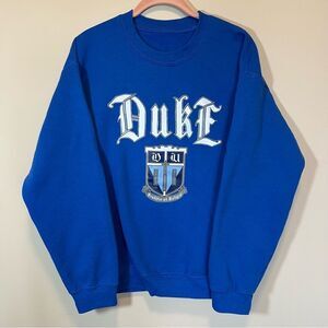 Retro Duke Blue Crewneck Sweatshirt Medium